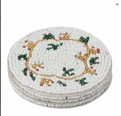 Christmas Beaded Holly Coasters