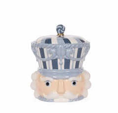 Blue & White Nutcracker Cookie Jar
