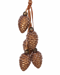 Frosted Pinecone Cluster Hanging