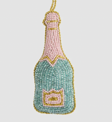 Beaded Champagne Hanging Ornament
