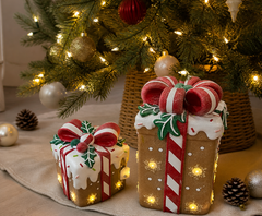 41cm LED Gingerbread Gift Box