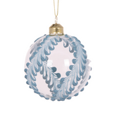Blue Glass Fern Bauble S/4