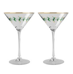 Holly Cocktail Glasses S/2