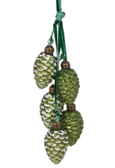 Frosted Green Pinecone Cluster