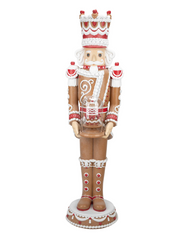 Gingerbread Red White Crowned Nutcracker 124cm