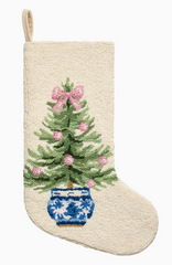 Christmas Tree Chinoiserie Stocking