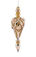 Champagne Beaded Drop Round Finial 24.5cm