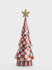 Checkers Capiz Tree Red & Green 50cm
