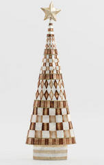 Checker Capiz Cone Tree Brown 60cm
