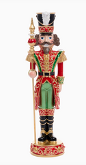 Bearded Nutcracker with Staff 25cm