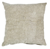 Iris Embroidered Cushion - Feather Filled Inner