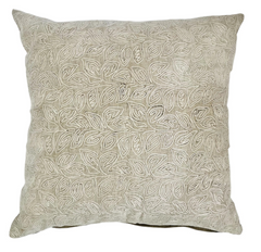 Iris Embroidered Cushion - Feather Filled Inner