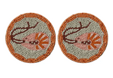 Beaded Coasters Prawn S/2