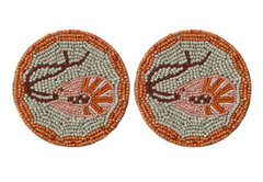Beaded Coasters Prawn S/2