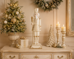 Ivory & Gold Nutcracker - 42cm