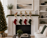 4 ASST SANTA SLEIGH STOCKING HOLDERS