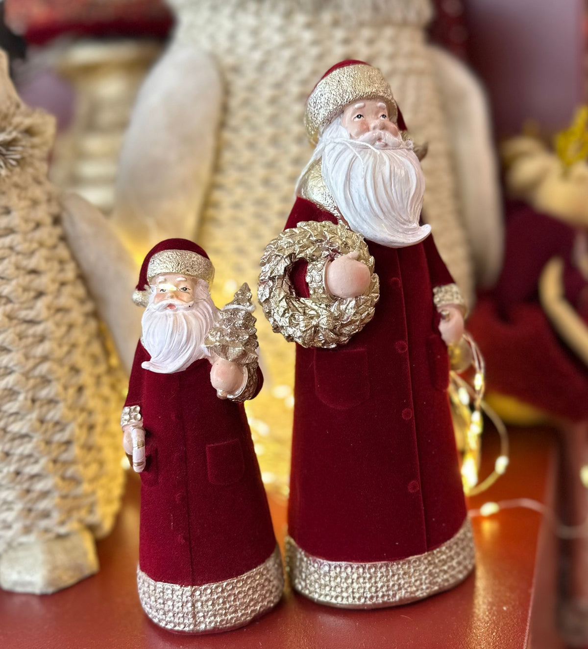 Burgundy Velvet Santa  Set