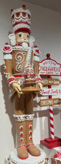 Gingerbread Red White Crowned Nutcracker 124cm