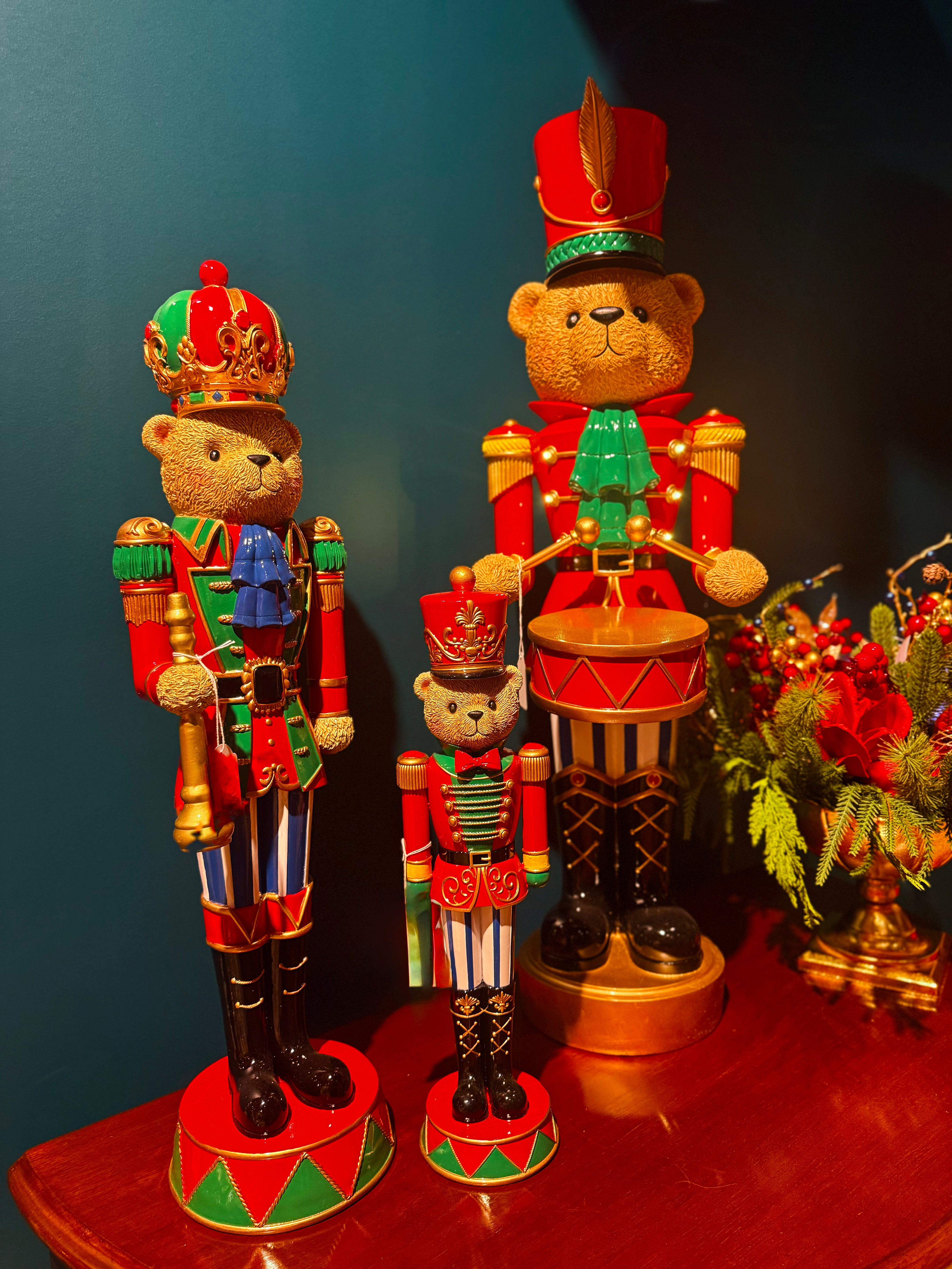Drummer Bear LED Nutcracker 92cm