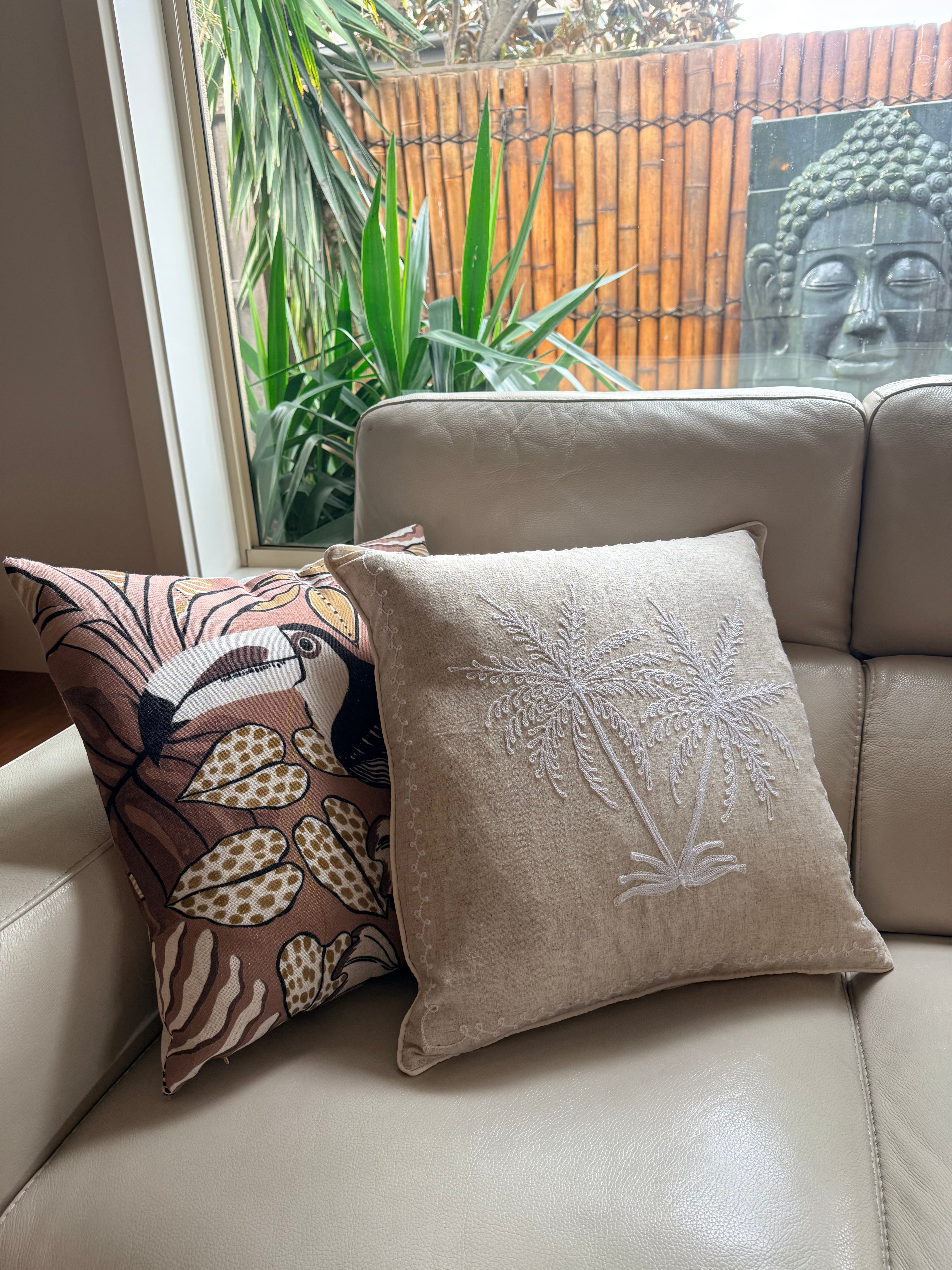 Embroided Palm Cusion Cover 50cm