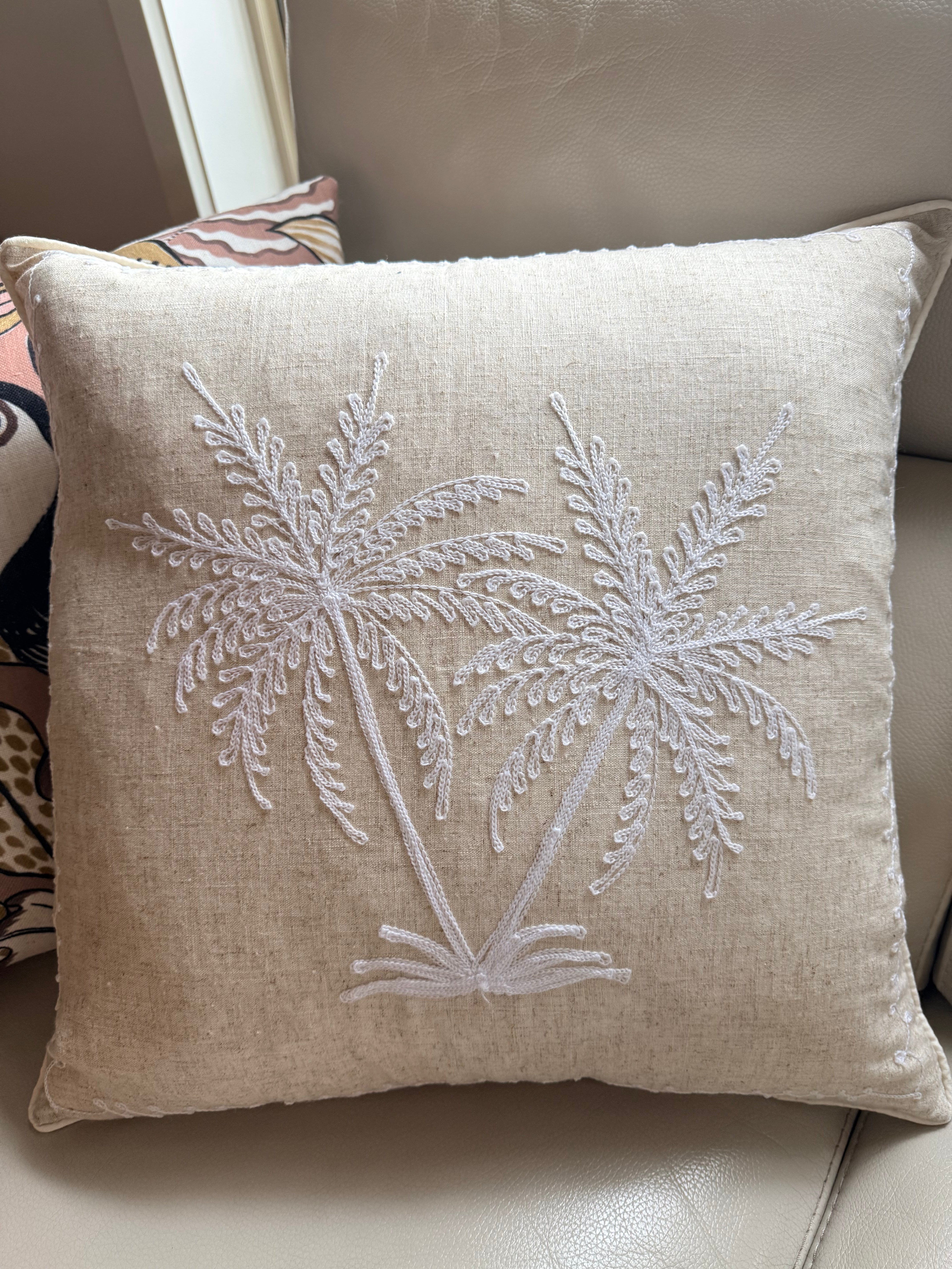 Embroided Palm Cusion Cover 50cm