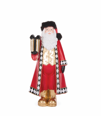 Harlequin Santa With Gift