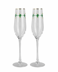 Holly Champagne Glasses S/2