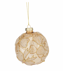 Champagne Bow Bauble Set of 2
