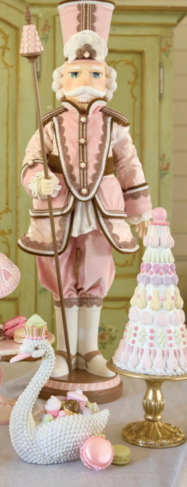 96 CM PINK FABRIC NUTCRACKER WITH STAFF
