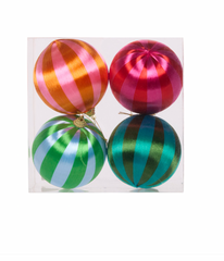 Festive Joy Silk Bauble Pack of 4.