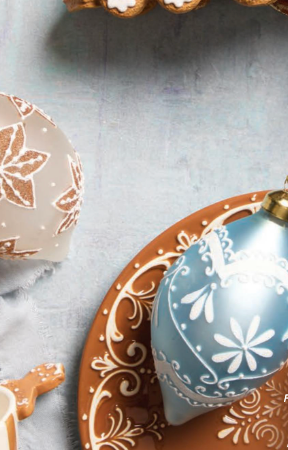 Elaborate Frosted Blue Drop Bauble Set of 2