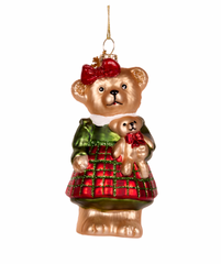 Bella & Beau Bear Glass Ornaments