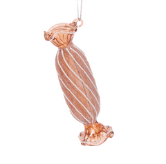 Frosted Gingerbread Swirl Lolly Ornament S/2
