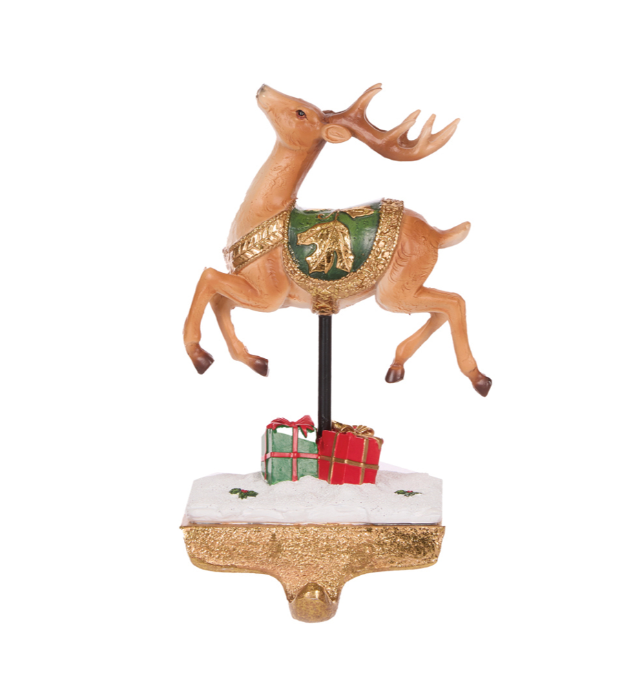 4 ASST SANTA SLEIGH STOCKING HOLDERS
