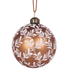 Gingerbread Fleur Bauble S/2