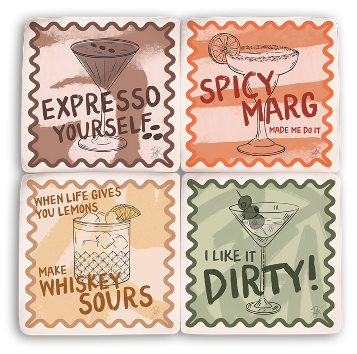 Cocktails Coasters S/4