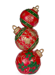 Bauble Stack Traditional Red & Green 92cm