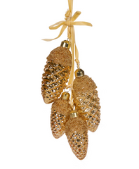 Frosted Copper Pinecone Cluster