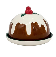 Christmas Pudding Butter Dish