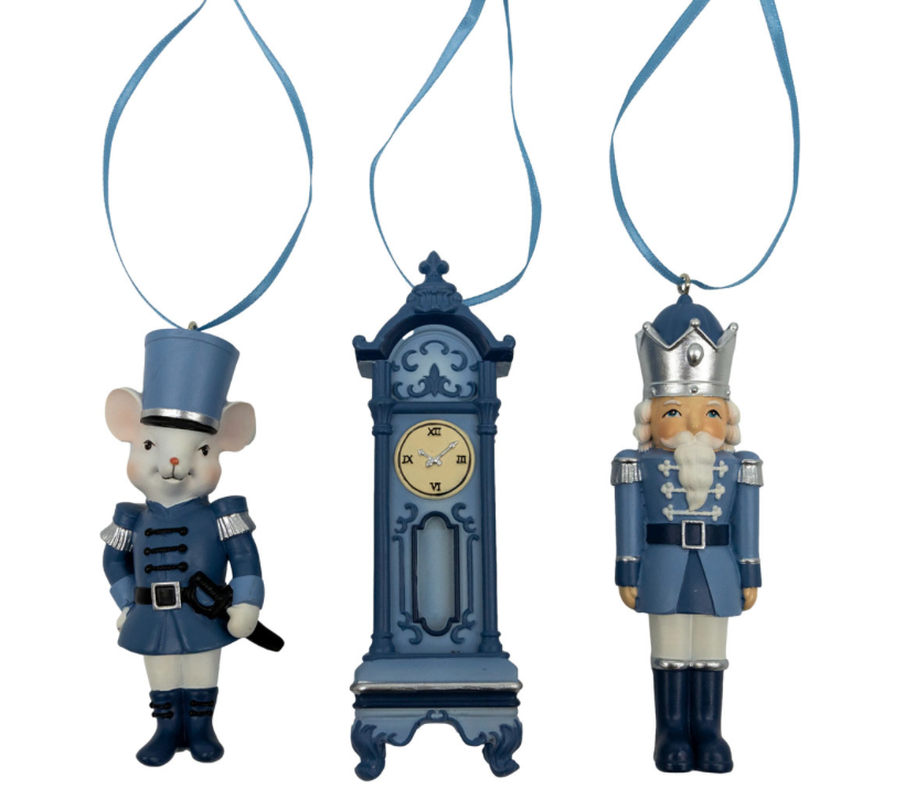 Blue & White Ornaments Set