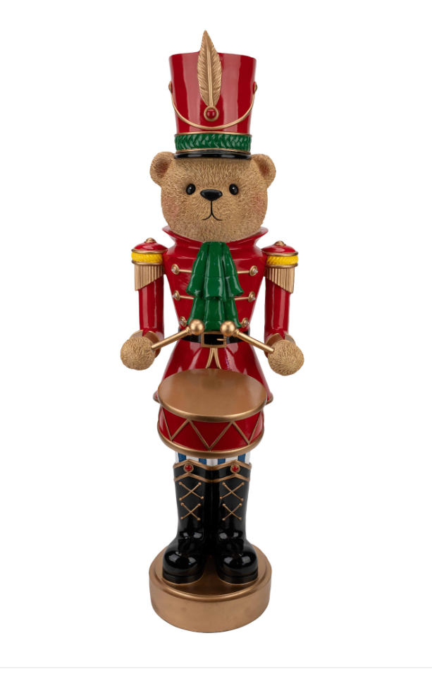 Drummer Bear LED Nutcracker 92cm