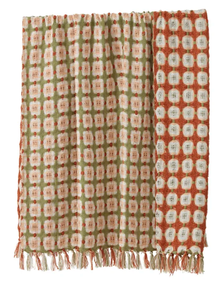 ELOUISE WOOL BLEND THROW - Green