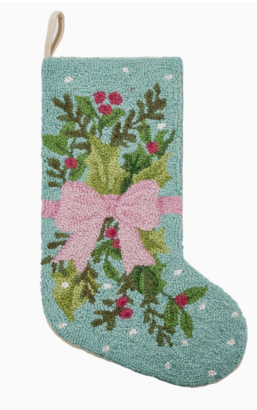 Holly Bow Stocking