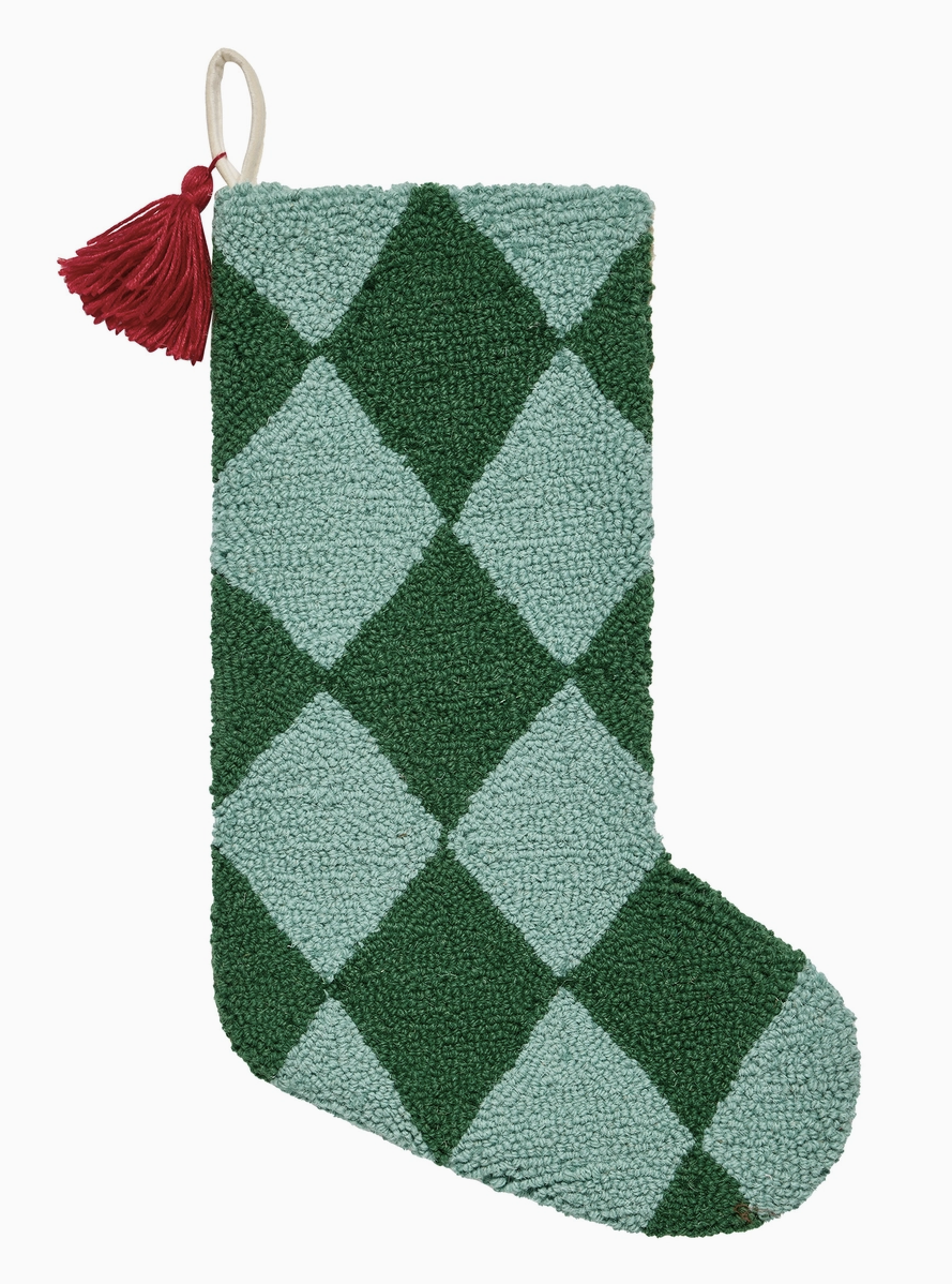 Argyle Green Stocking