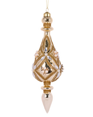 Champagne Beaded Drop Finial 24.5cm