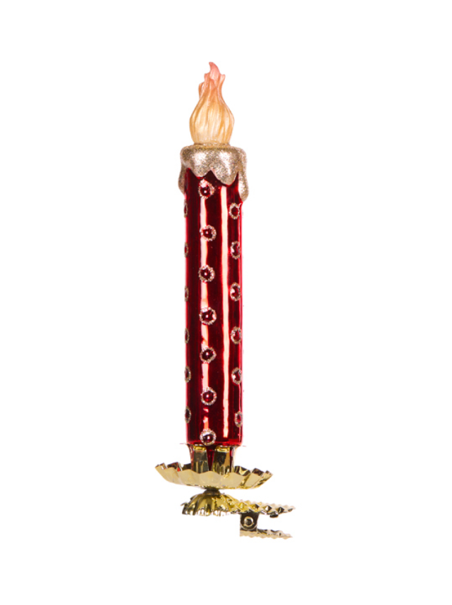 Glass Clip Candle 17.3cm