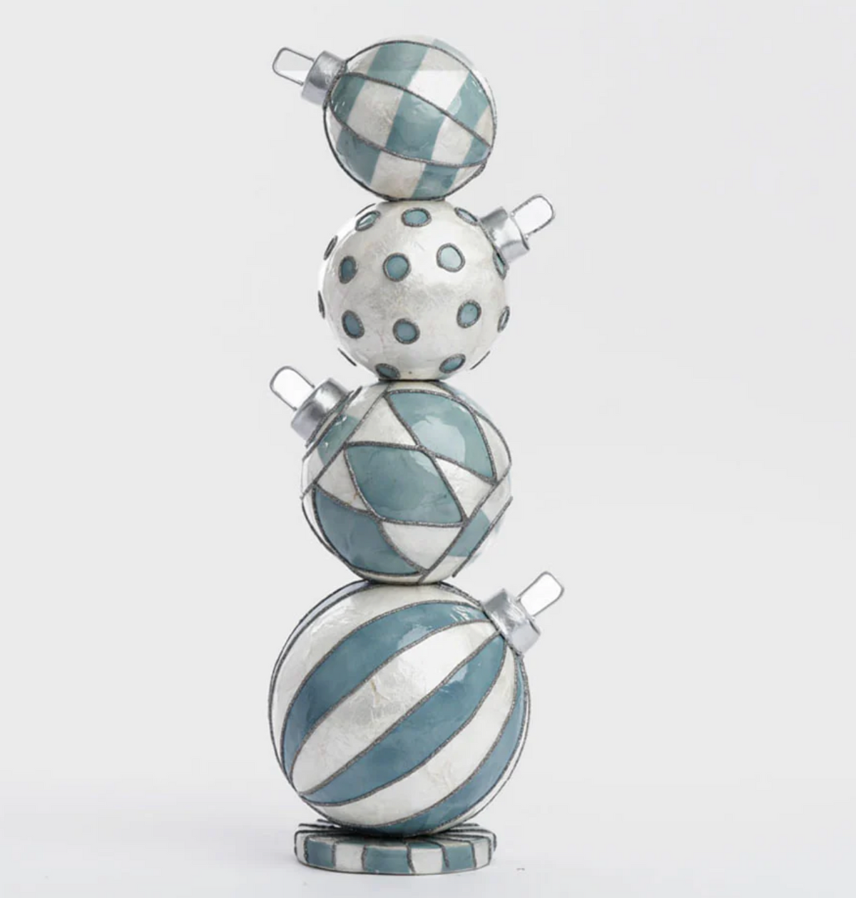 Capiz Bauble Stack - Blue 45cm