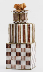 Checker Capiz Gift Stack- Brown 30cm