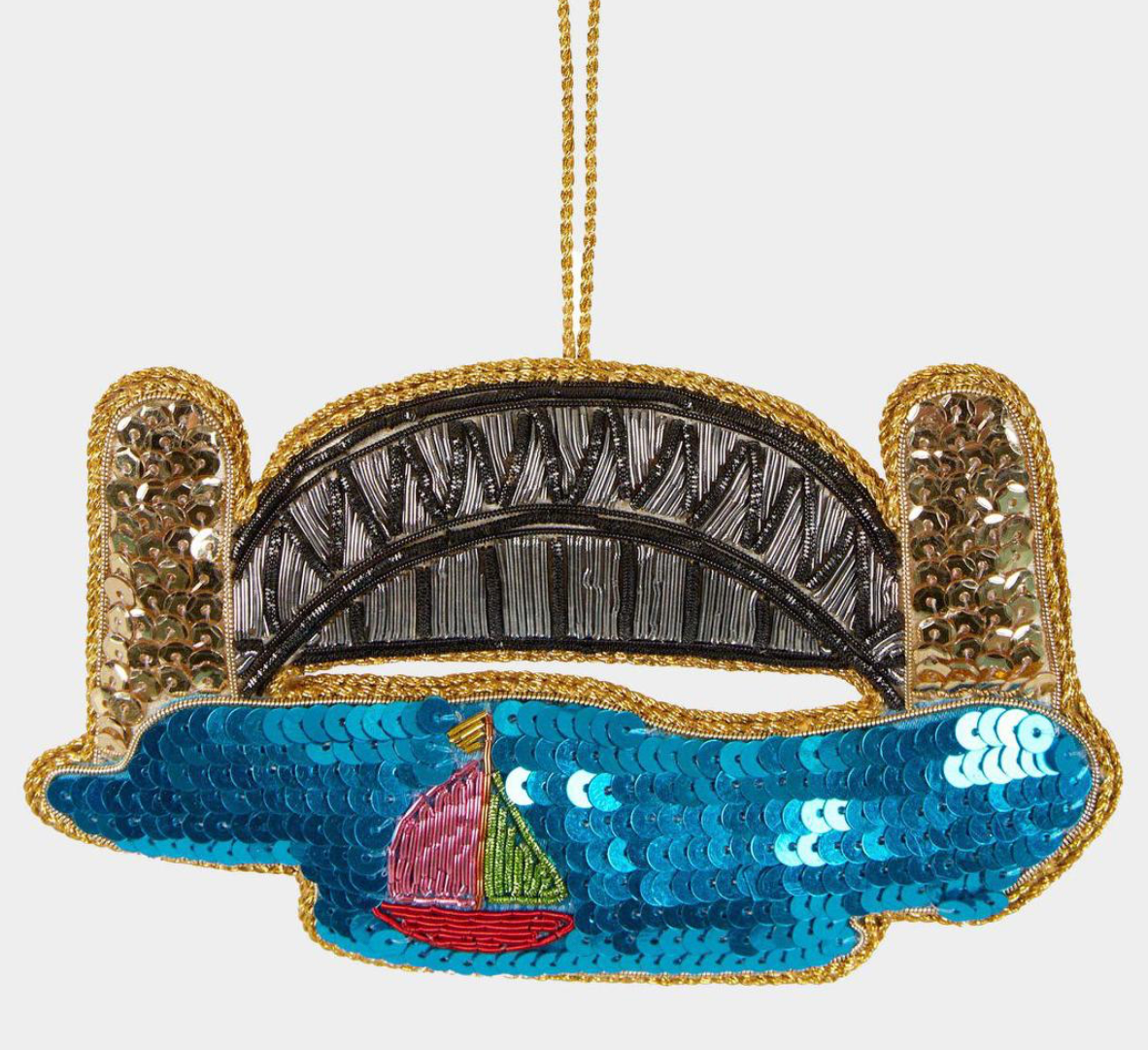 Harbour Bridge Sequin Hanging Decoration