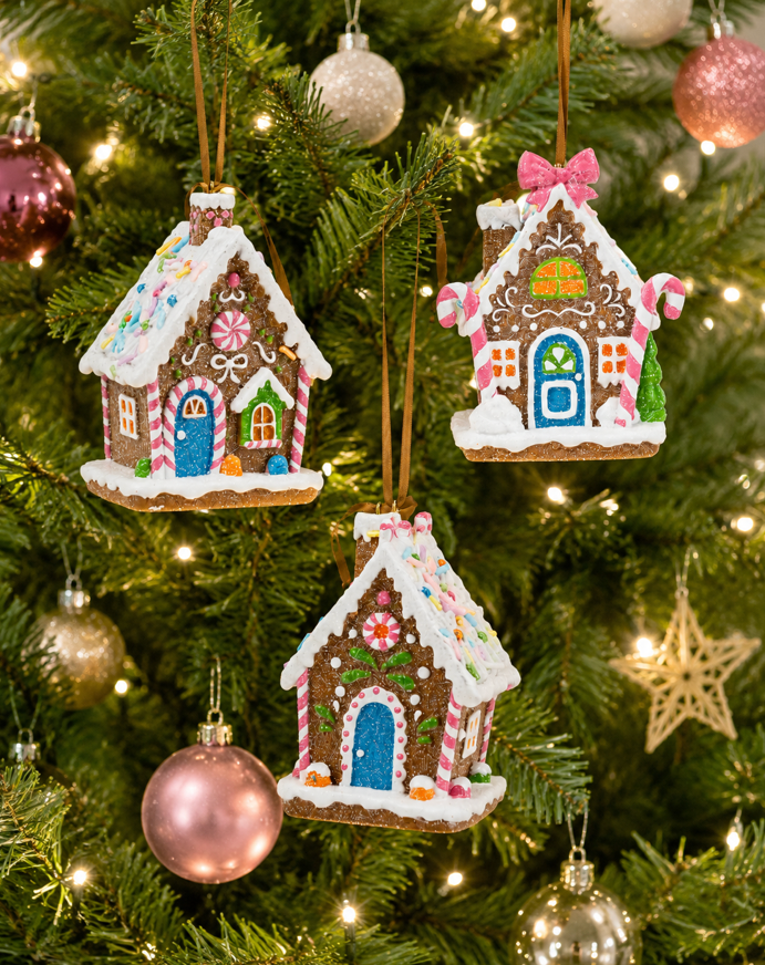 12cm Gingerbread Candy Houses Set of 3